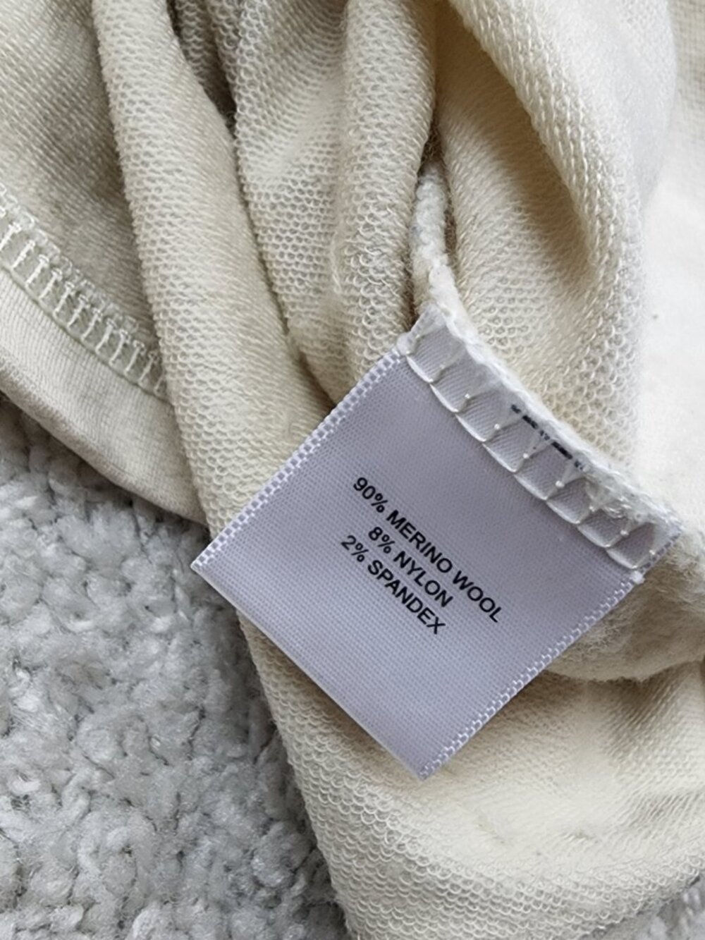 Peter Millar Performance Hoodie Mens Large L Beige Merino Wool Cream golf Lounge - Picture 8 of 8
